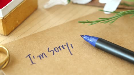 i'm sorry note with rings and jewelry box