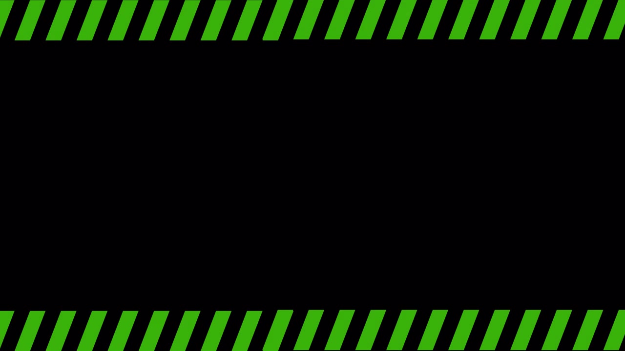 Flashing Green and Black Striped Warning Border Animation