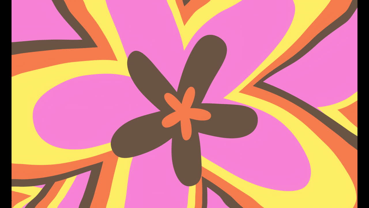 Animation of colourful flowers on pink background
