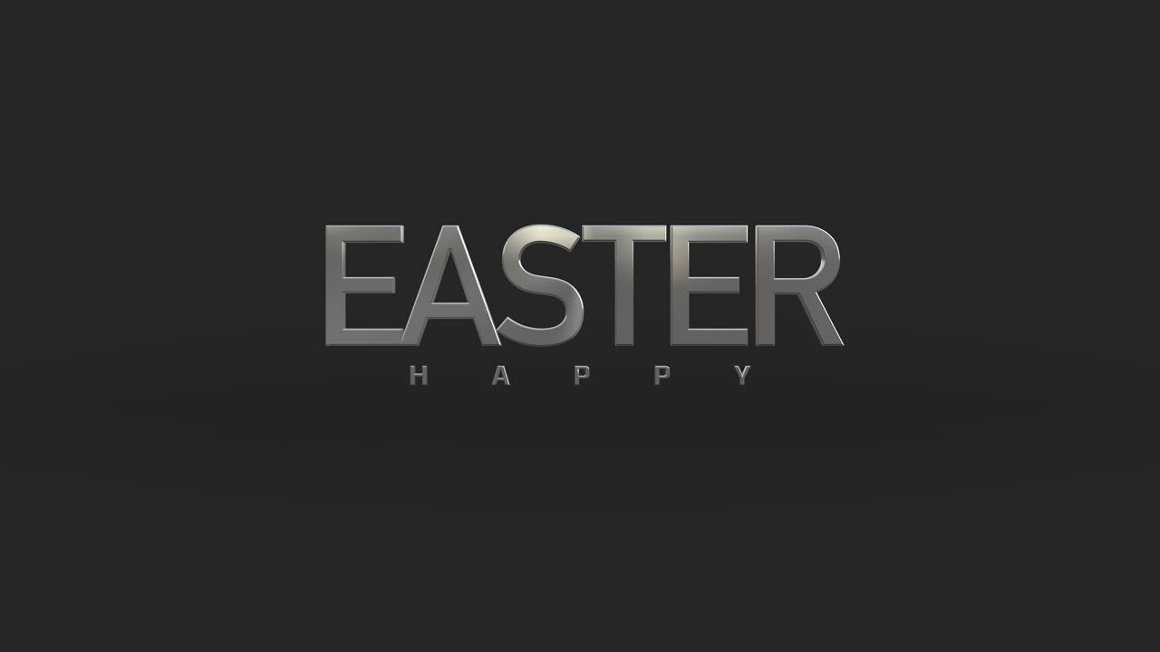Elegante e raffinato "Buona Pasqua" risplende in argento metallizzato su sfondo nero