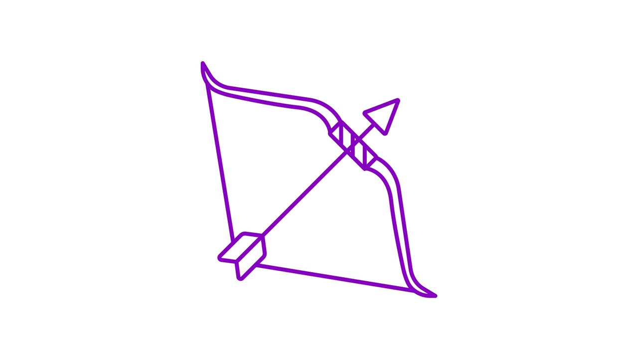 Animated Line Drawing of a Bow and Arrow
