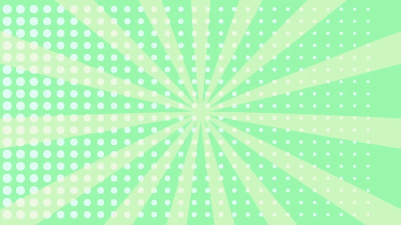 animación de texto zap sobre una burbuja de habla retro contra el patrón de fila de puntos en fondo verde.