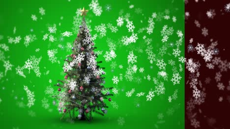 Animation-of-snow-falling-over-christmas-tree