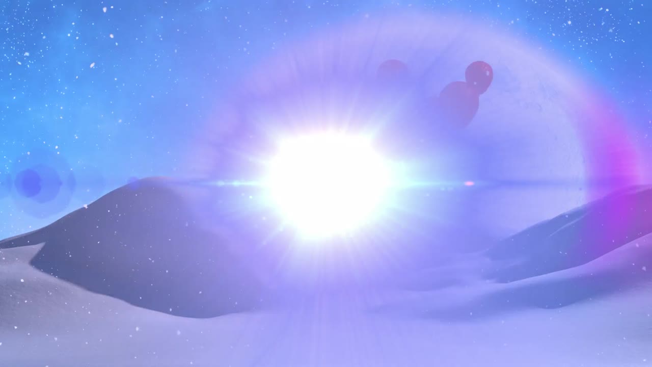 회전하는 파란색과 분홍색 배경 위에  점과 유럽 연합의 발의 애니메이션