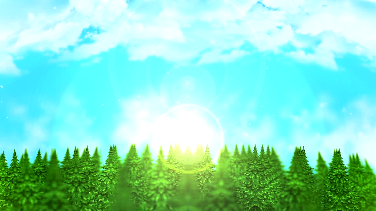 ilustración de paisajes forestales, fondo de naturaleza abstracta, animación en bucle