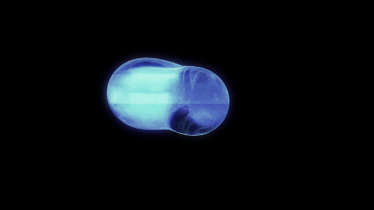 Glowing Abstract Blue Shapes Merging and Separating