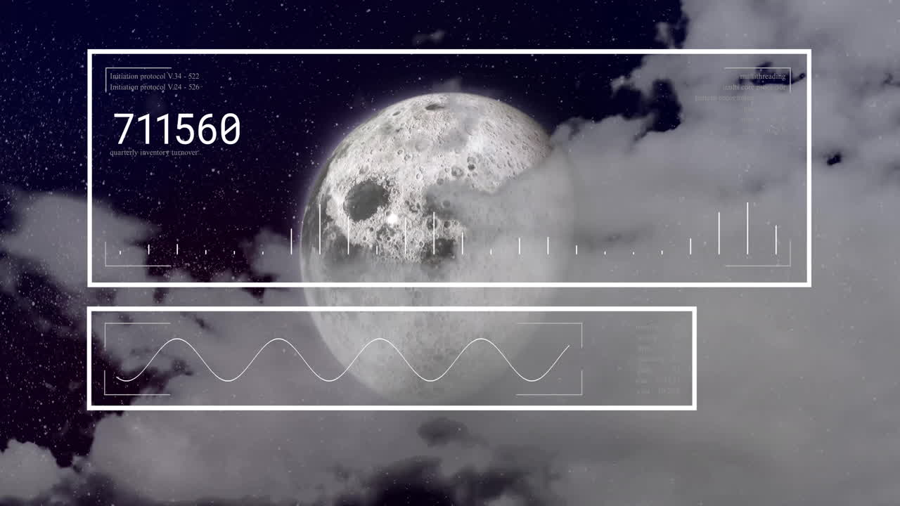 지구와 구름 위에서 데이터 처리의 애니메이션