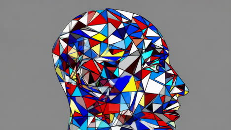 Abstract Colorful Triangular Human Head