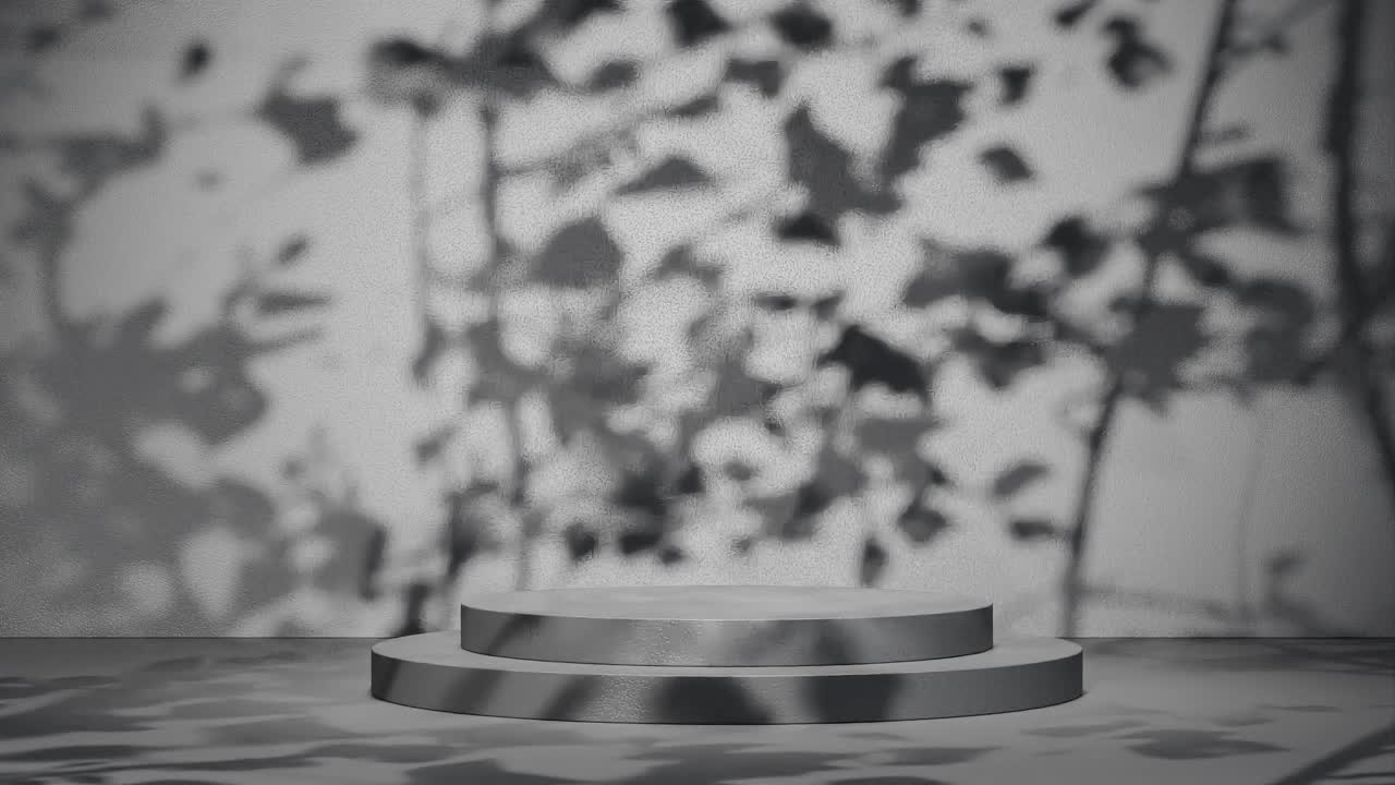 초록색 배경 에 잎 의 그림자 가 있는  빈 포디움