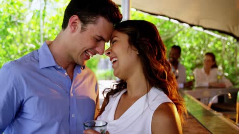 couple having fun together in restaurant