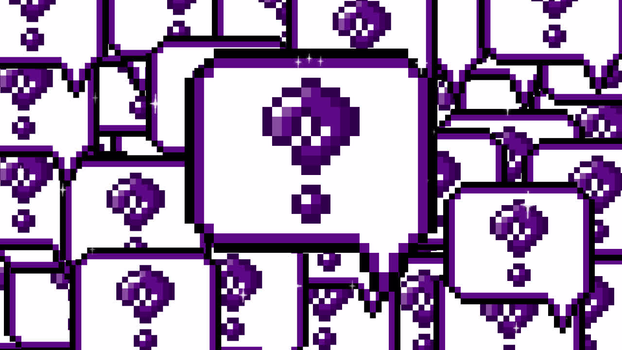Pixel art pop up speech bubble icon question mark Transitions. 1080p - 30 fps - Alpha Channel (6).mov
