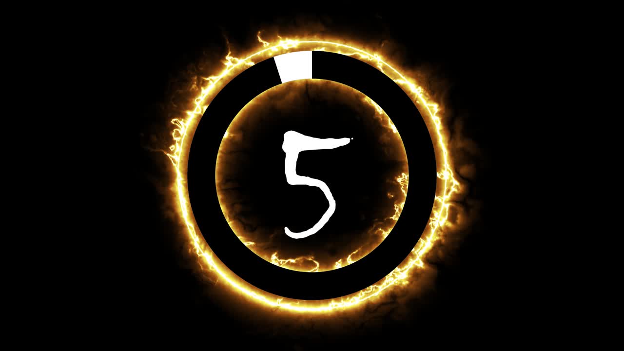 Neon Fire Countdown Black White