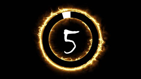 neon fire countdown black white