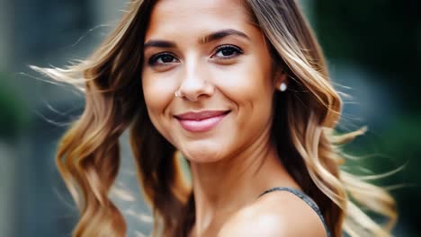 portrait of a beautiful young woman smiling