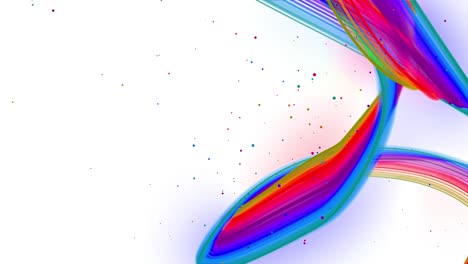 líneas onduladas multicolores o cinta de hermosas rayas vuelan en el aire, suavemente oscilación y onda en fondo blanco. 3d abstracto bucleado fondo creativo 4k con luma mate.