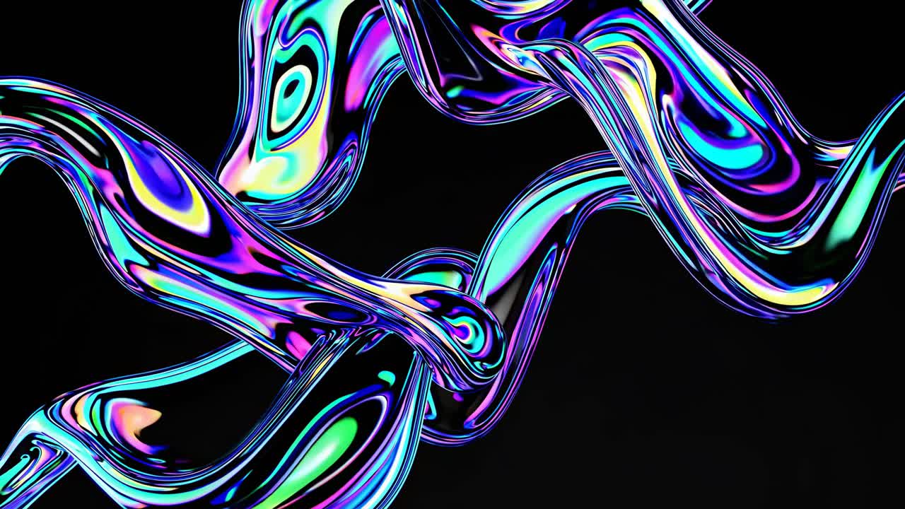 추상적인 홀로그래픽 액체 형태