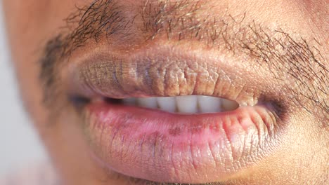 close-up view of human lips and mouth