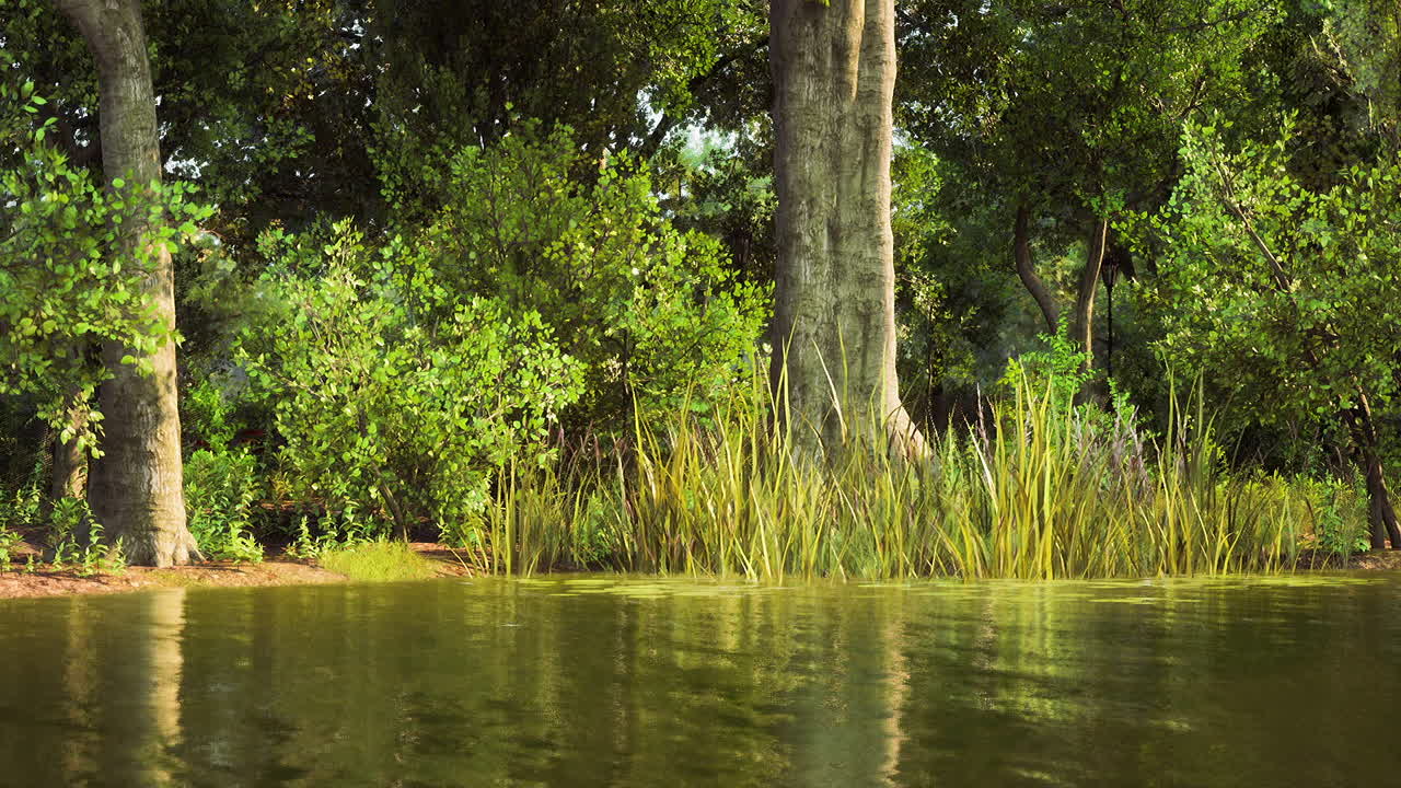 평화로운 숲 호수