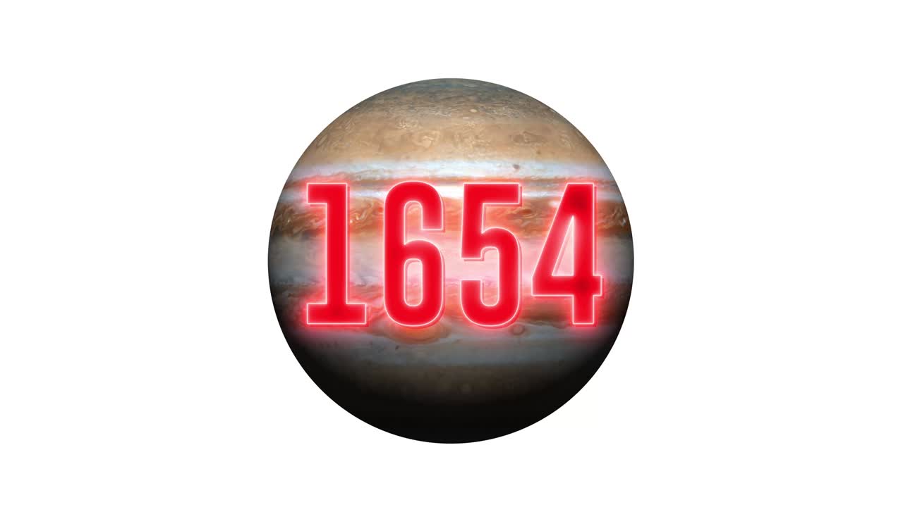 hermoso planeta de júpiter animación. júpiter está girando. el planeta gigante de júpitor de la galaxia de la vía láctea en la pantalla del canal alfa