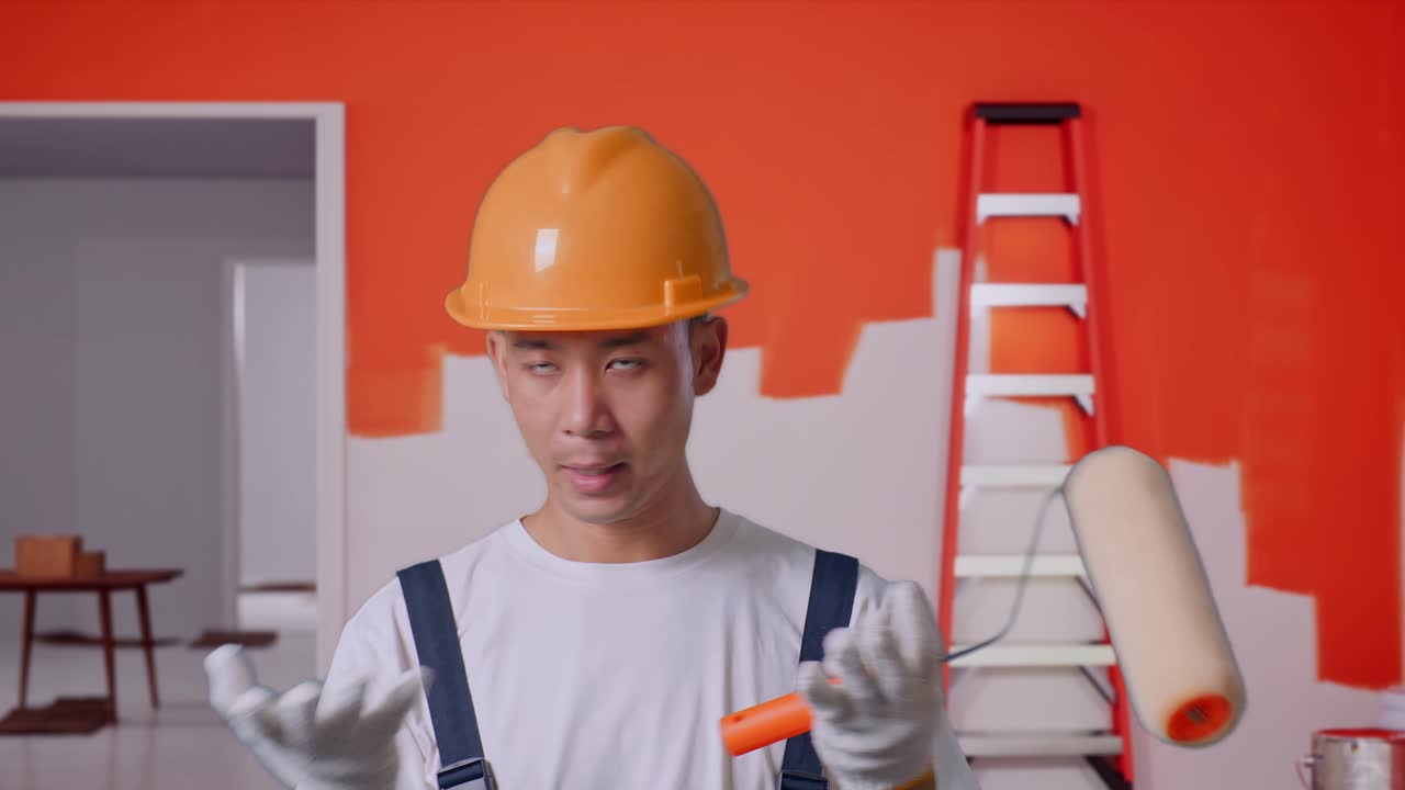 una sala de pintura: la guía de un trabajador de la construcción