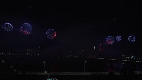 seoul international firework festival at the yeouido han river 2024 - high angle