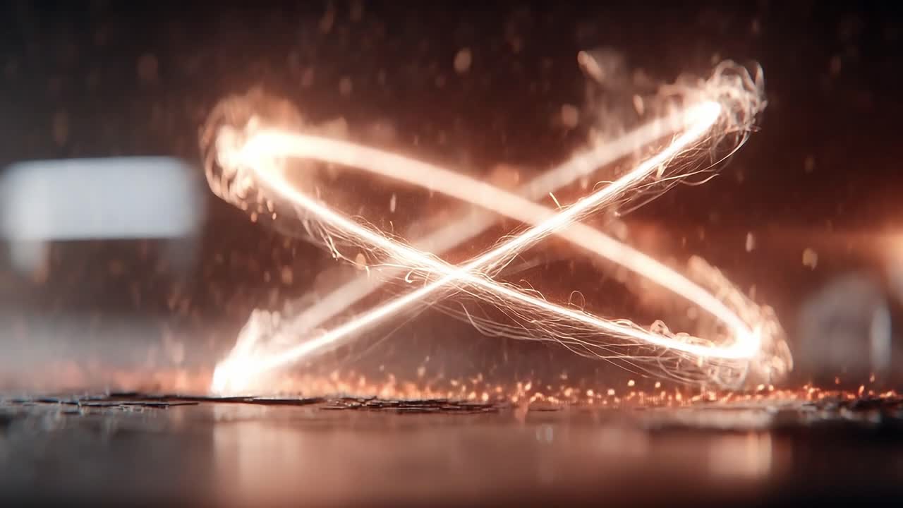 Dynamic Display of Electric Energy Creating Enigmatic Light Patterns, Showcasing Fluid Motion and Mesmerizing Visual Effects in an Artistic Presentation