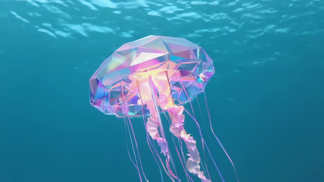 水中のクリスタルクラゲ