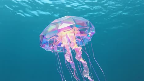 crystal jellyfish underwater