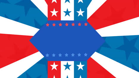 animation of blue banner with copy space over american flag