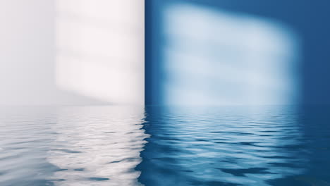 empty room with water surface, 3d rendering.