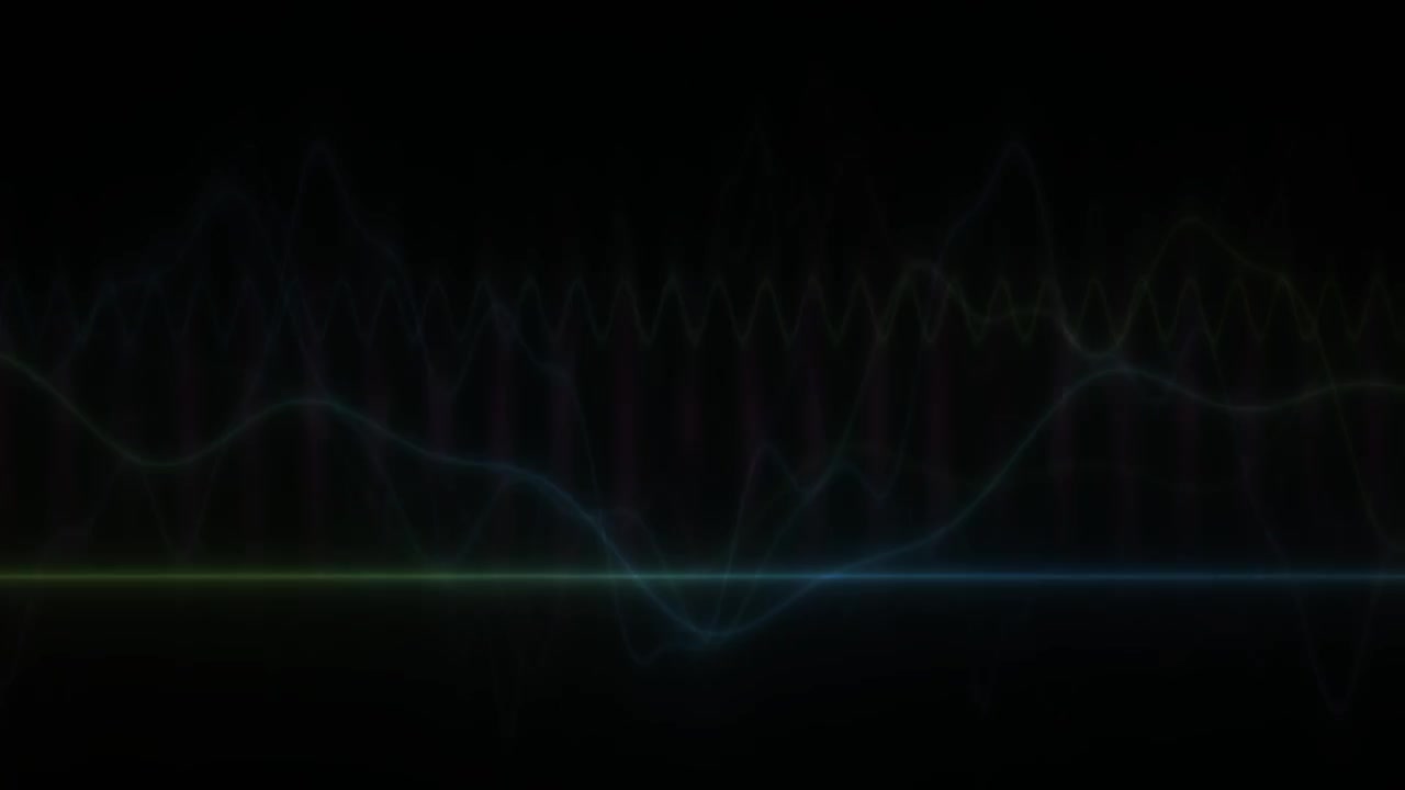 Dynamic Neon Green and Blue Sound Wave Equalizer