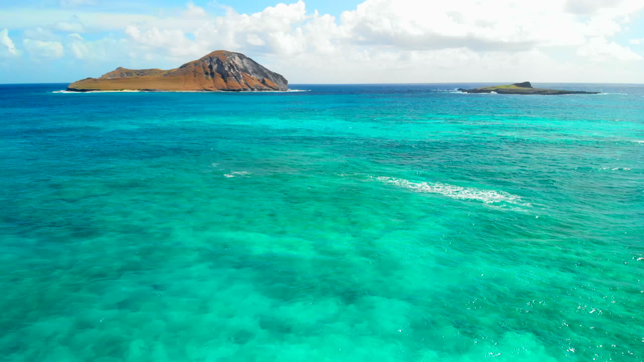 오아후 해안 섬의 공중