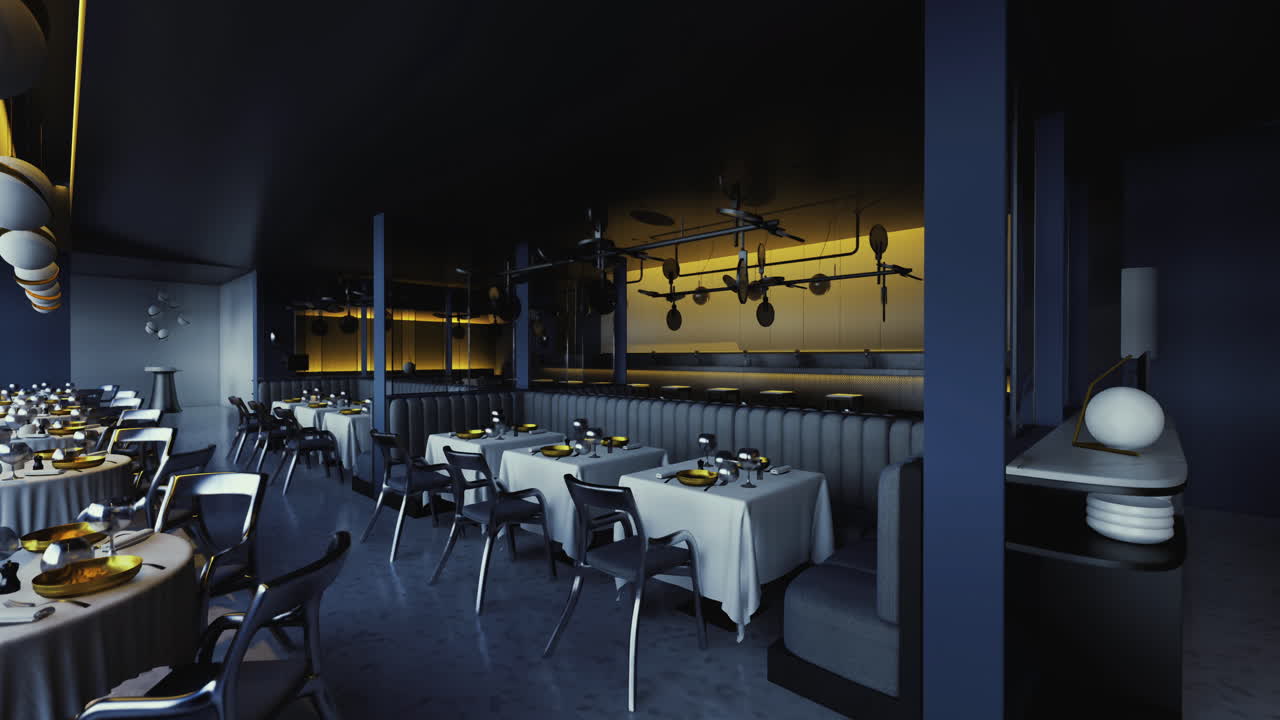 Moderne luksus restaurant interiørdesign