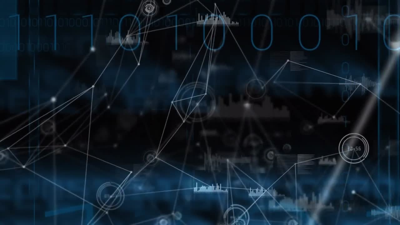 Animation of network of connections over binary coding