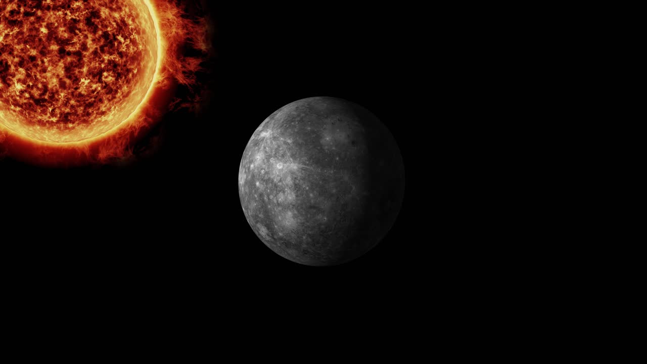 태양 앞에서 수은이 통과하는 애니메이션