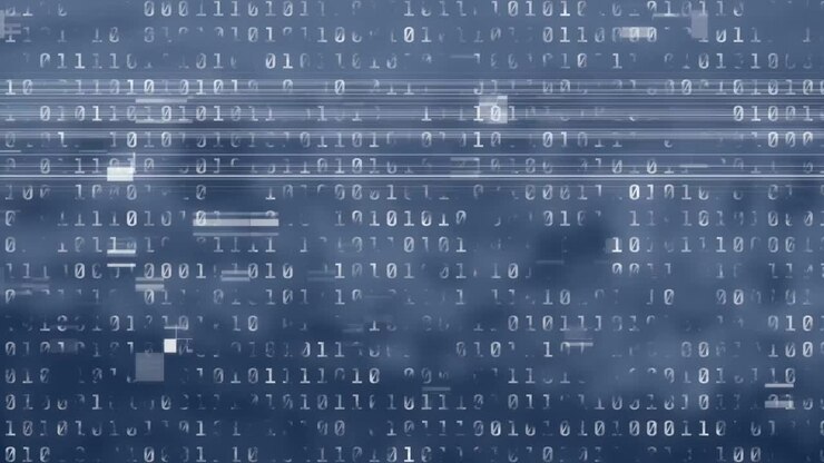 Animation of interference and binary coding over blurred background