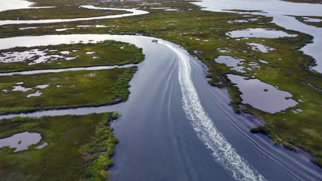 an aerial view over the salt marshes in hempstead, ny on a cloudy day-6