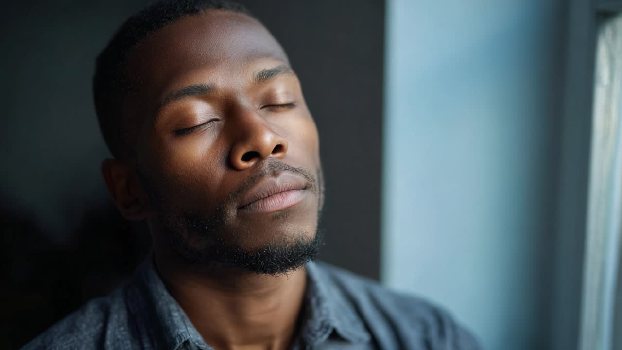 A man enjoying tranquility and reflection while resting by the window, capturing a moment of serenity and introspection in a calm environment