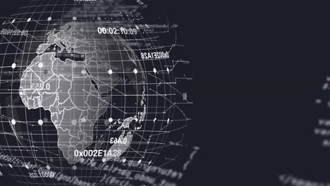 animation of globe and changing numbers on black background