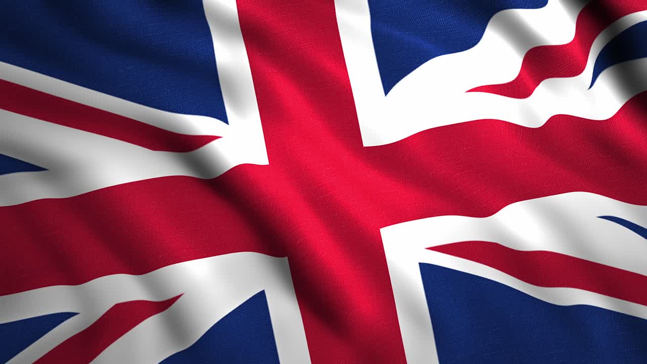 la bandera británica agitando