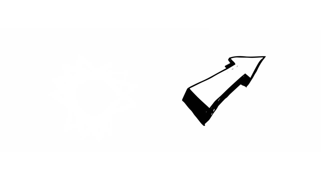 Digital animation of success text on arrow icon against white background