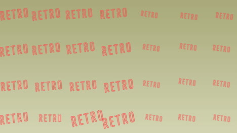 animation of multiple retro text over grey background