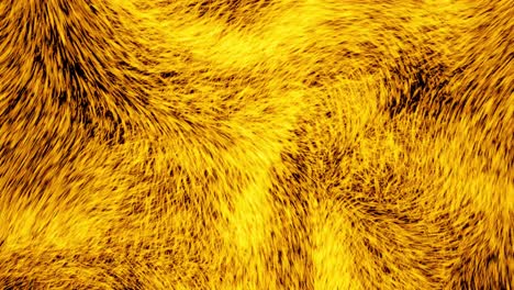 Visual-effects,-VFX,-yellow-particles-waves-on-black-background-3D-animation