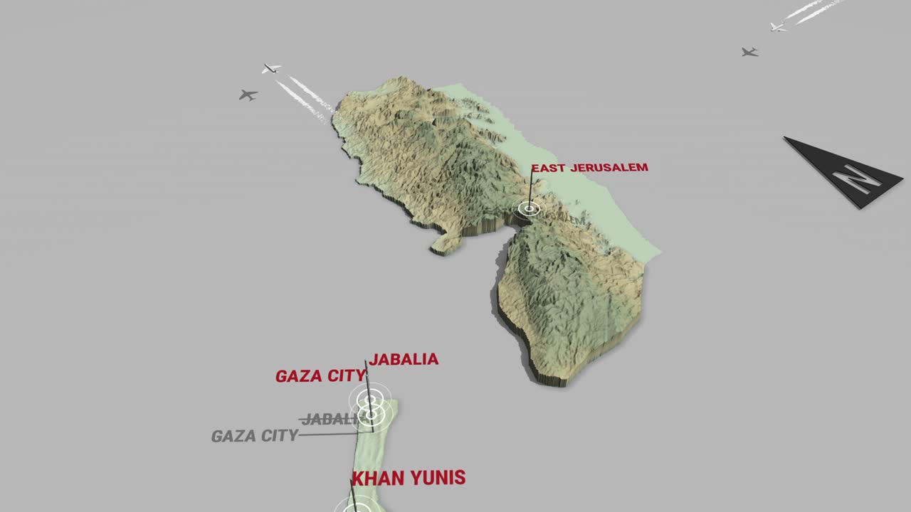 3d 지형 지도 팔레스타인