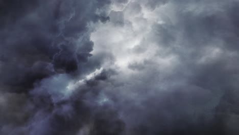 Vista-De-Una-Tormenta-Que-Ocurre-En-Una-Nube-De-Cúmulo-En-El-Cielo