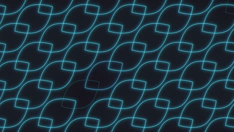 blue neon summer leafs pattern in retro style