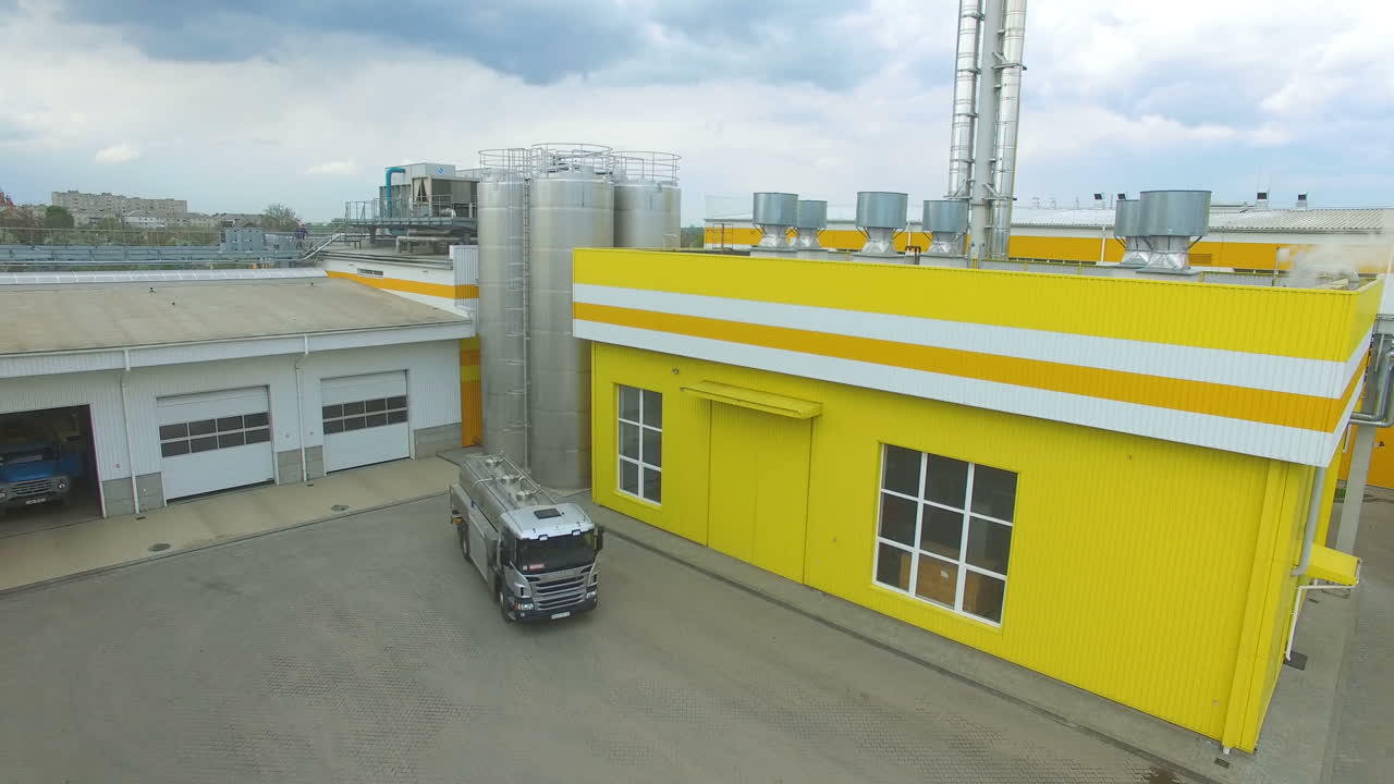 Industrial estate land development aerial view