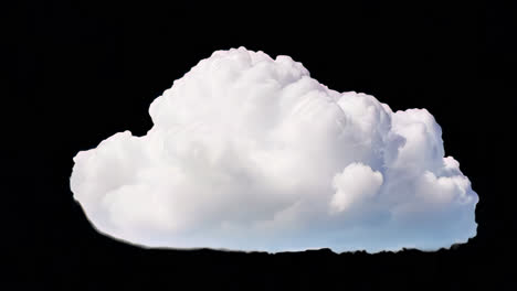 fluffy cloud against gray background animation isolated asset, transparent 4k video, alpha channel