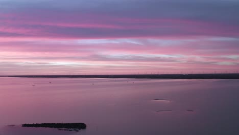 sunset over nueces bay in texas