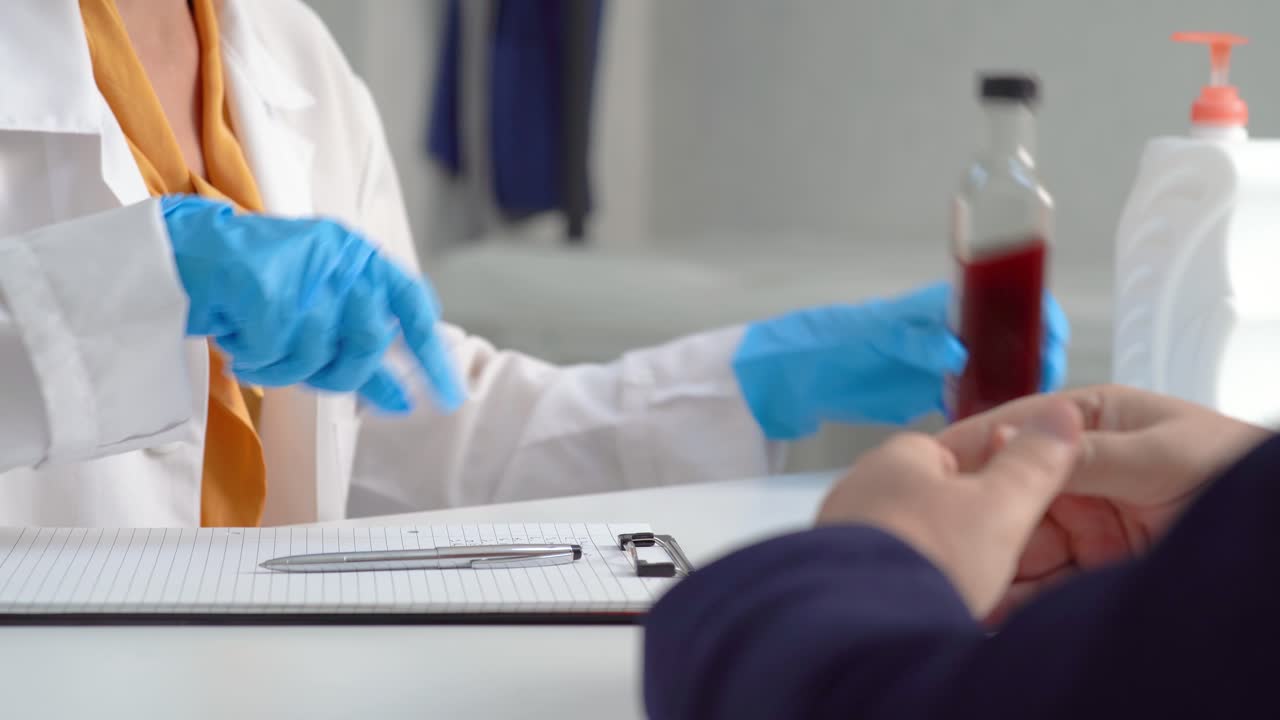 medicamento del médico al paciente.